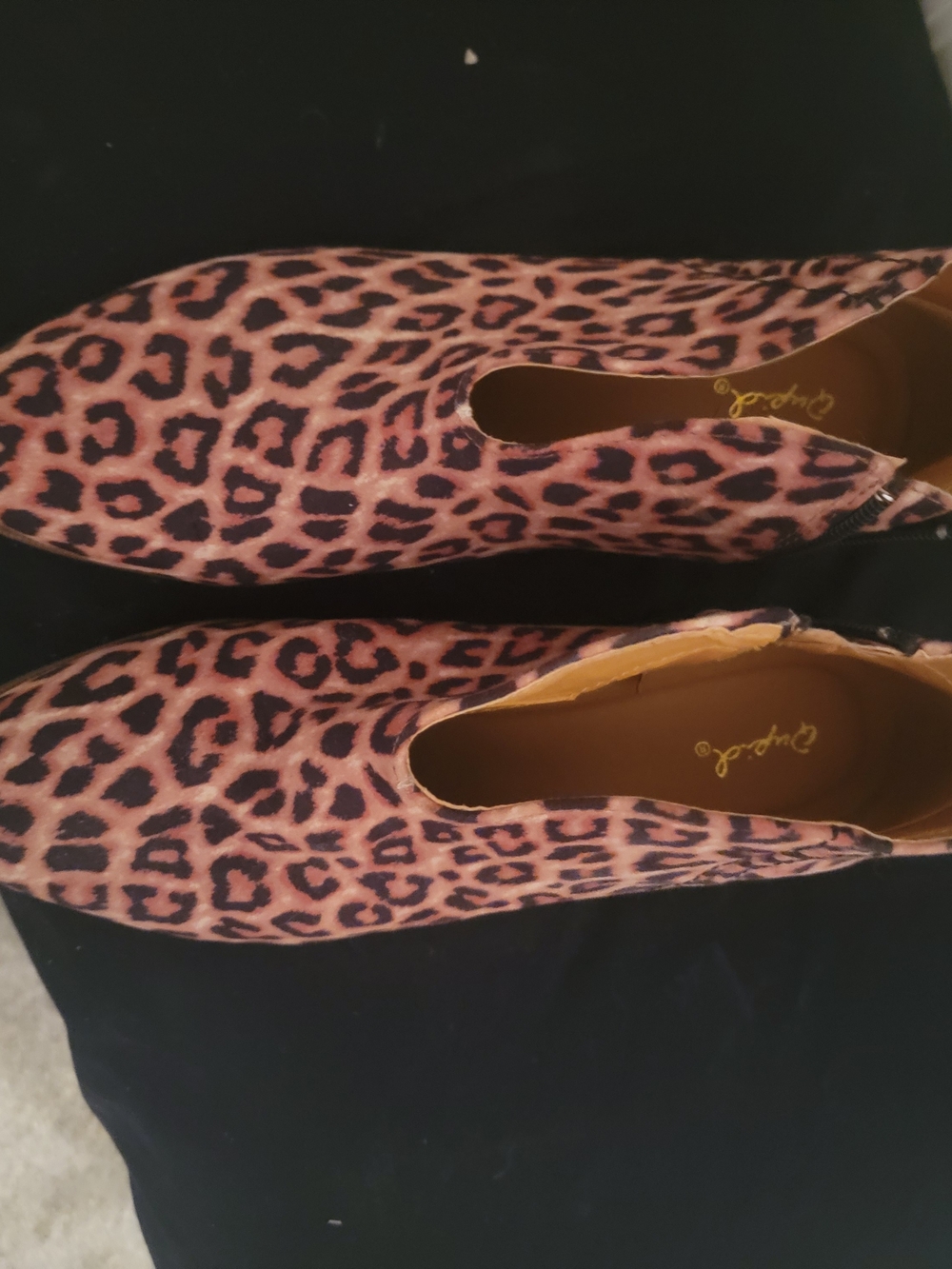 Qupid Leopard-Print Ankle Booties - Brown & Black